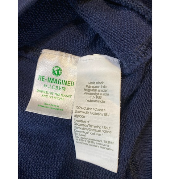 J.Crew Womens Navy Blue Apres Ski Sweatshirt Medium Pullover Cotton Peppy Boxy - Picture 4 of 10